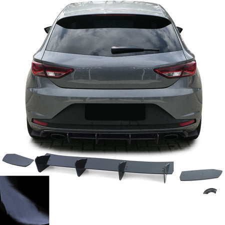 Diffusore Posteriore Sportivo Nero Lucido per Seat Leon 3 5F Cupra 2012-2016