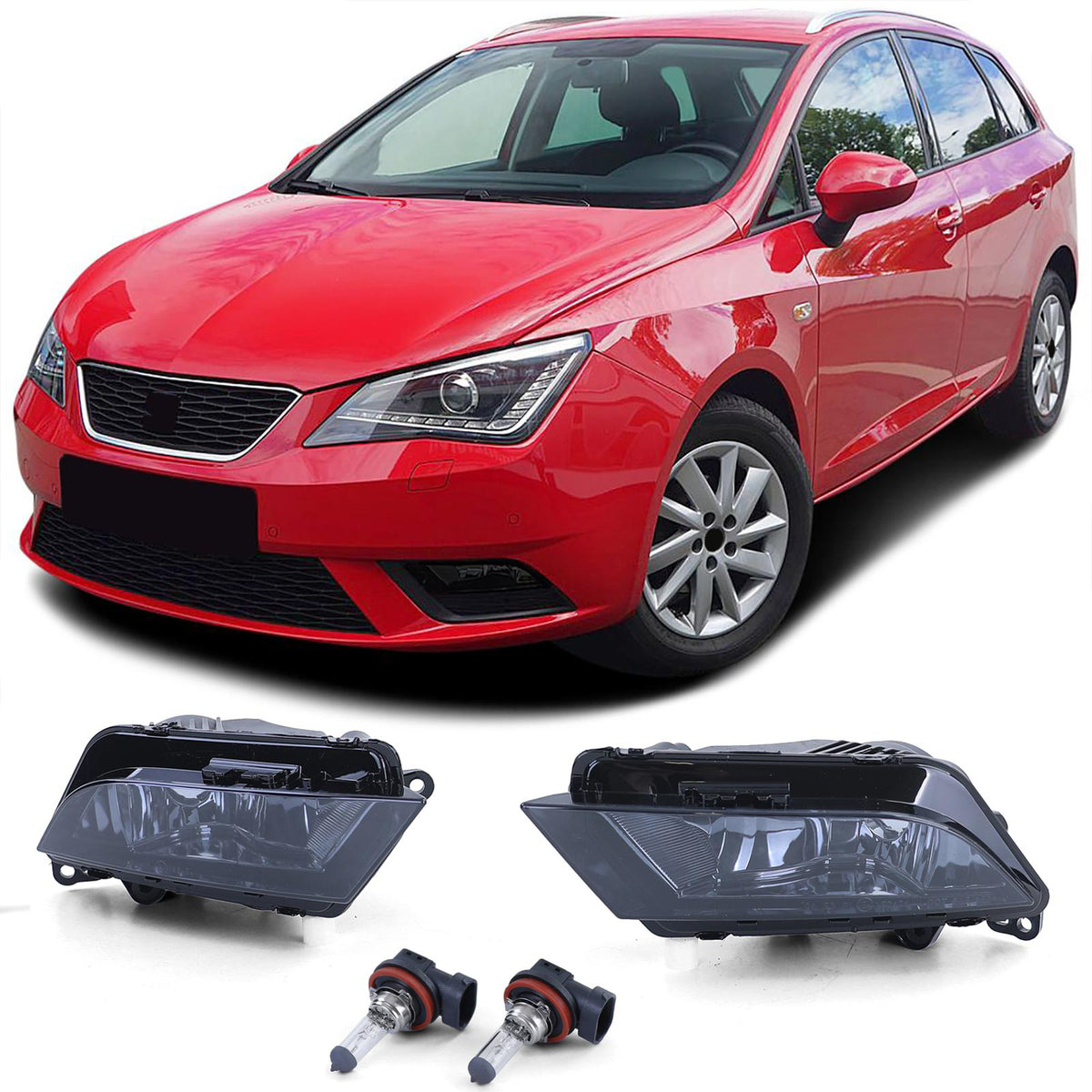 Fendinebbia Nero Fumé per Seat Ibiza 6J 6P Leon 5F Toledo 2012-2020