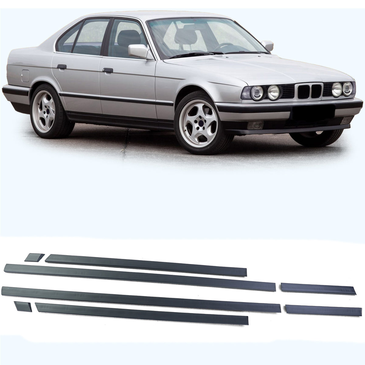 Modanature Set 8 Pezzi per BMW Serie 5 E34 1988-1996, Qualità Originale