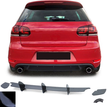 Diffusore Posteriore Sportivo Nero Lucido per Volkswagen Golf 6 GTI 2008-2013