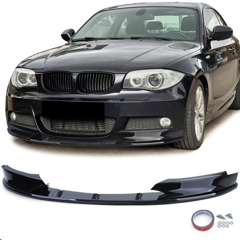 Spoiler Anteriore Performance Nero Lucido per BMW Serie 1 E82 E88 Coupé Cabrio