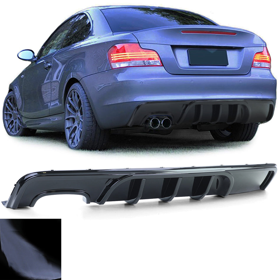 Sport Diffusore Posteriore Nero Lucido per BMW Serie 1 E82 E88 07-13