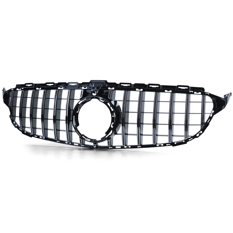 Griglia Sportiva Nera Lucida con Cromature per Mercedes Classe C W205 S205 18-21