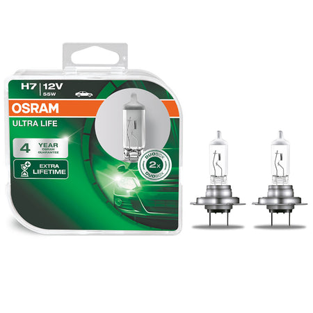 Osram H7 Ultra Life Halogen 12V 55W Extra Lunga Durata Long 2 Pezzi Universale