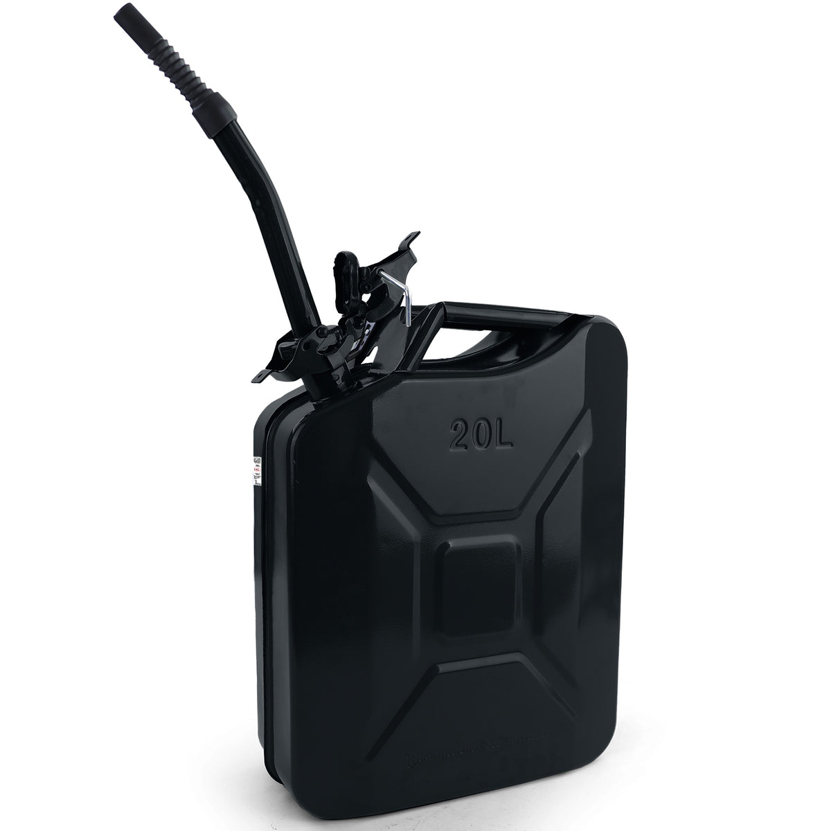 Supporto per Serbatoio Carburante 20L in Metallo con Beccuccio e Supporto Nero