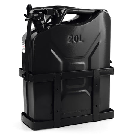 Supporto per Serbatoio Carburante 20L in Metallo con Beccuccio e Supporto Nero