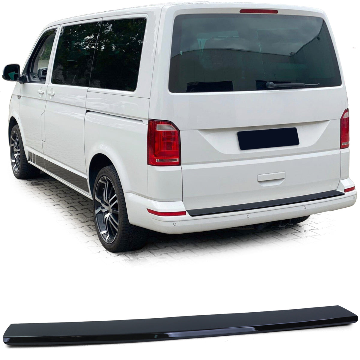 Protezione Paraurti Nero Lucido per Volkswagen Bus T5 T5.1 T6 T6.1 Dal 03