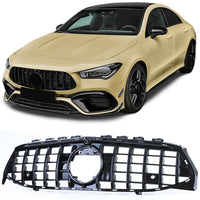 Griglia radiatore sportiva nero lucido cromo per Mercedes CLA C118 X118 dal 19 con supporto Telecamera
