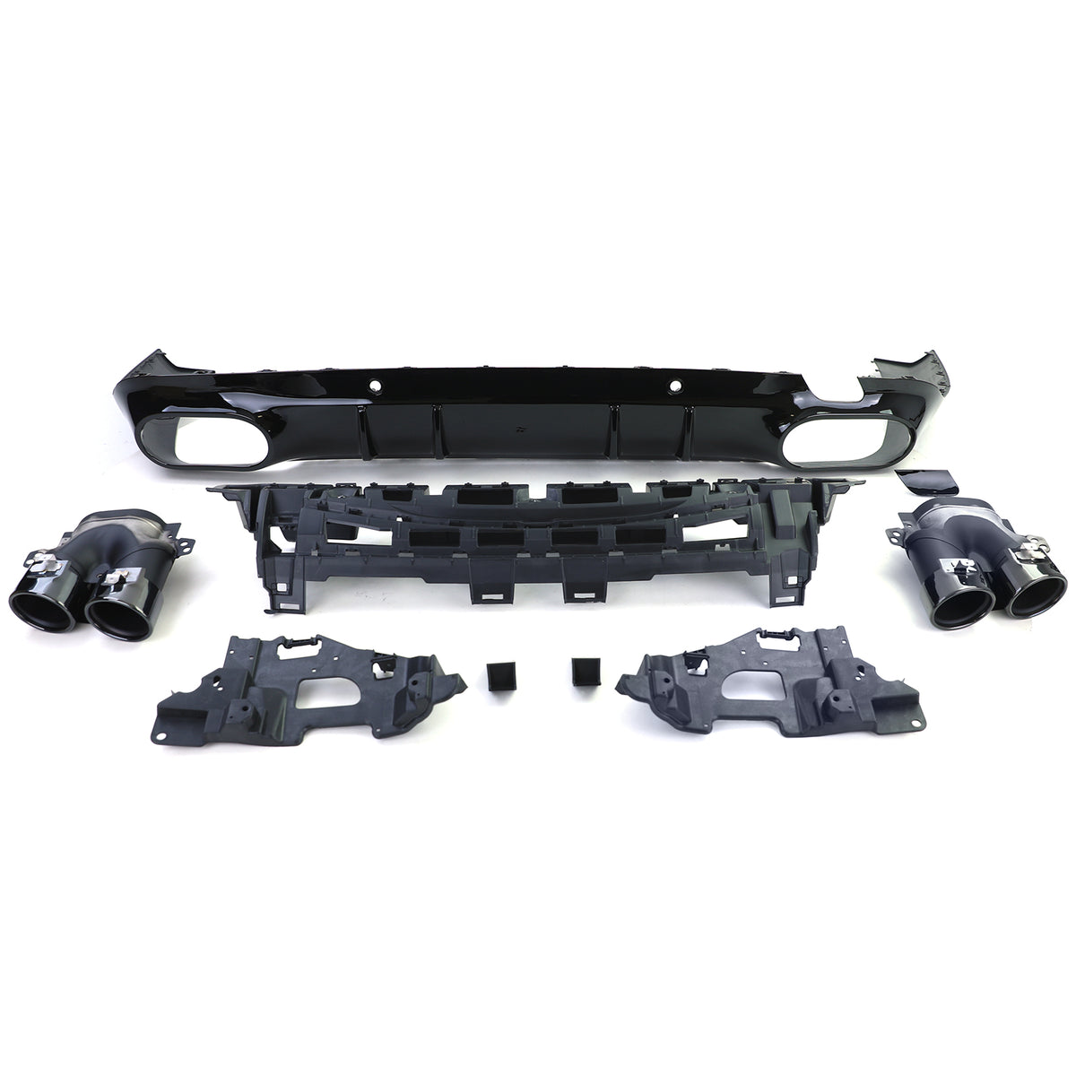 Diffusore Posteriore Sportivo Nero Lucido con Terminali per Mercedes CLS C257