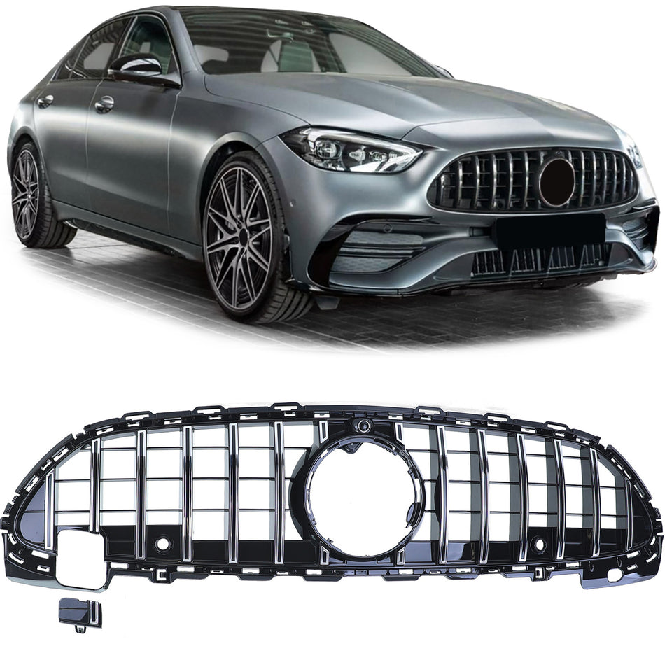 Griglia Sportiva Nera Cromata per Mercedes Classe C W206 S206 Dal 21