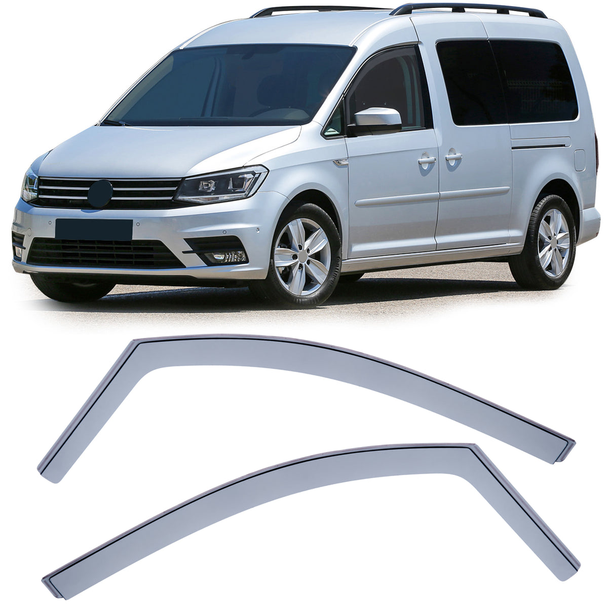 Deflettori Aria Nero Fumè per Volkswagen Caddy IV SA 2015-2020