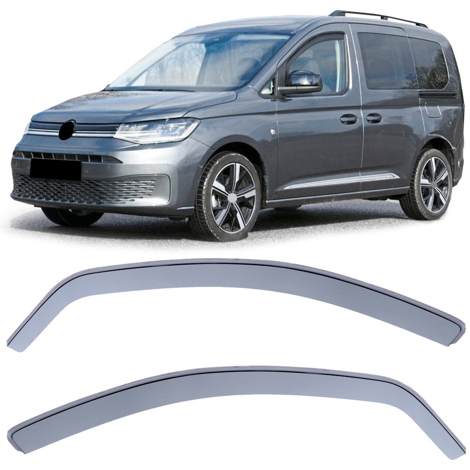 Deflettori Aria Neri Fumé per Volkswagen Caddy 5 SB Dal 2020, Montaggio Facile