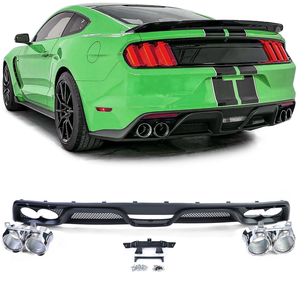 Diffusore Posteriore Shelby GT350 Look con Doppie Uscite per Ford Mustang 6