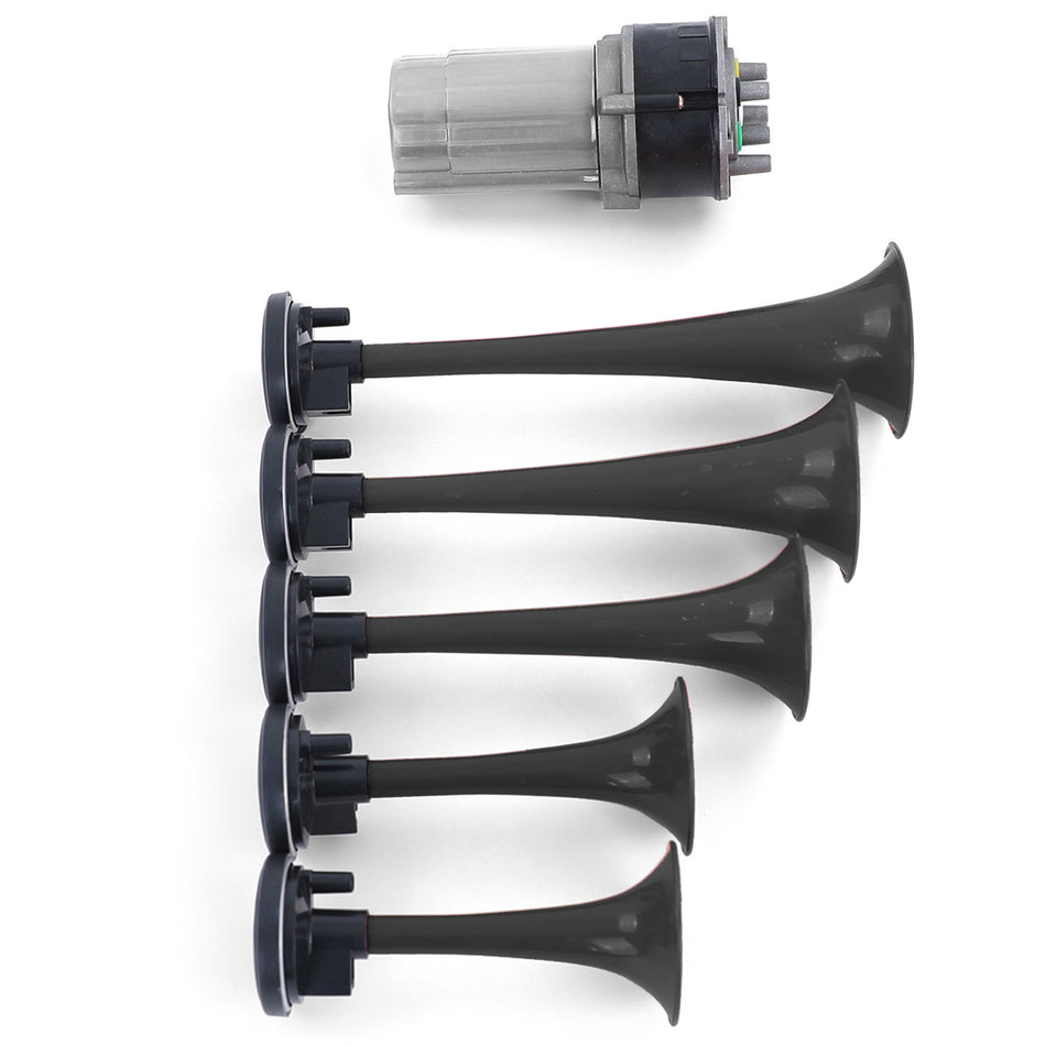 5 Suoni Clacson La Cucaracha con Compressore 118dB 12 Volt Universale