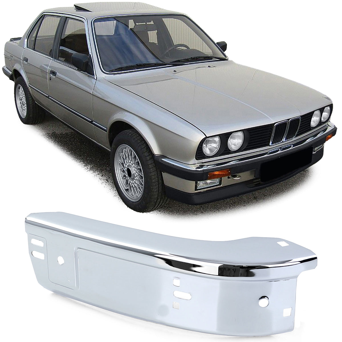Paraurti Anteriore Cromato Angolo Destro per BMW Serie 3 E30 82-87