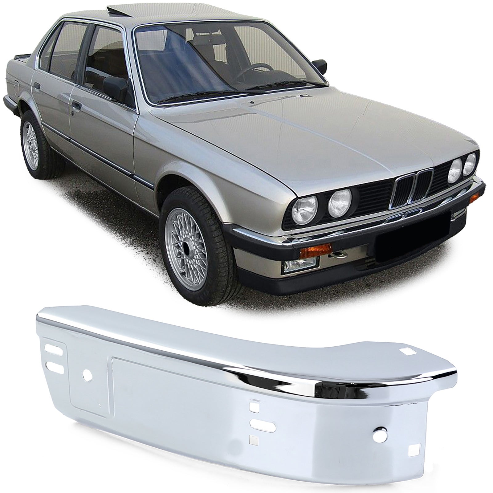 Paraurti Anteriore Cromato Angolo Destro per BMW Serie 3 E30 82-87