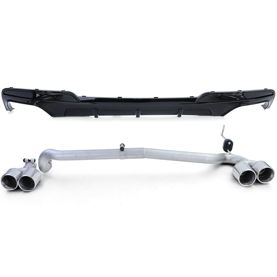 Diffusore Posteriore Lucido Duplex per BMW F10 F11 520 525 528 530