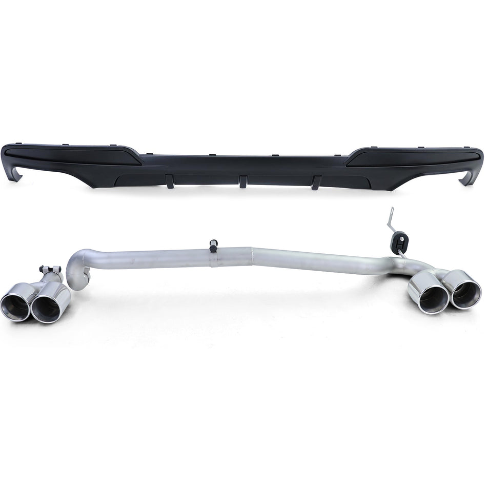 Diffusore Posteriore Opaco + Duplex Endrohr per BMW F10 F11 520 525 528 530