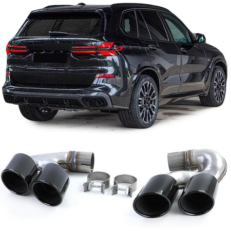 Doppio Terminale Terminali Scarico Performance Nero per BMW X5 G05 X6 G06 X7