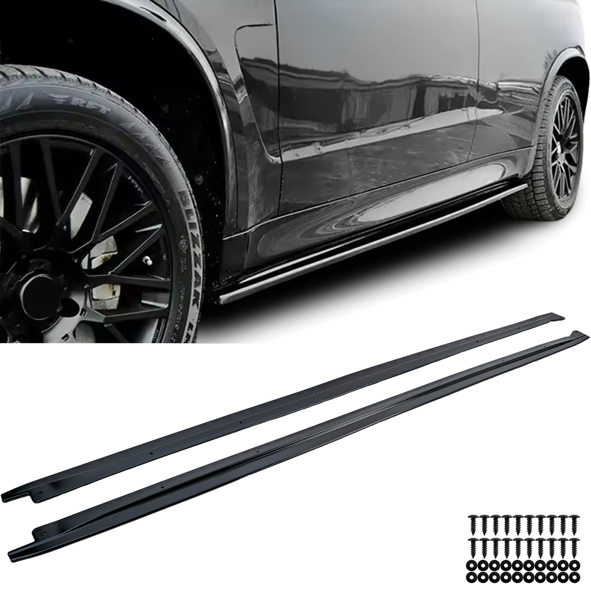 Minigonne Set Performance Look Nero Lucido per BMW X5 F15 2013-2018