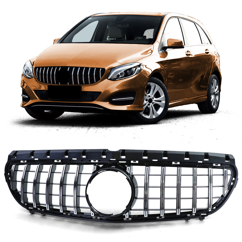 Griglia Sportiva Nera Lucida con Cromature per Mercedes Classe B W246 14-18