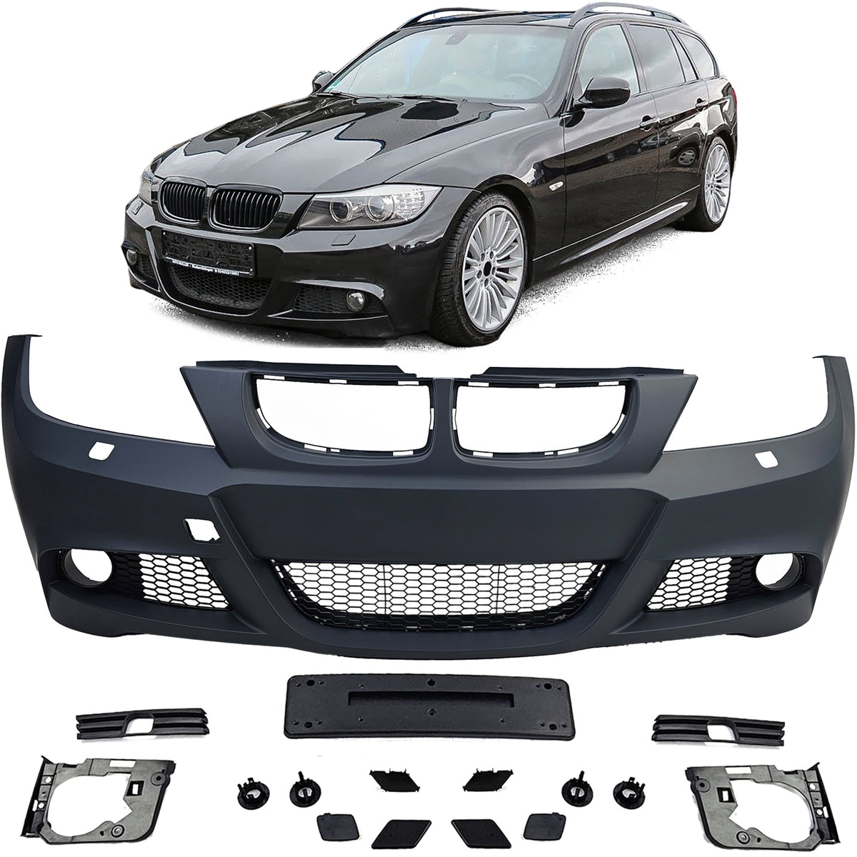 Paraurti Anteriore Sportivo Facelift Look con Griglia per BMW Serie 3 E90 05-08