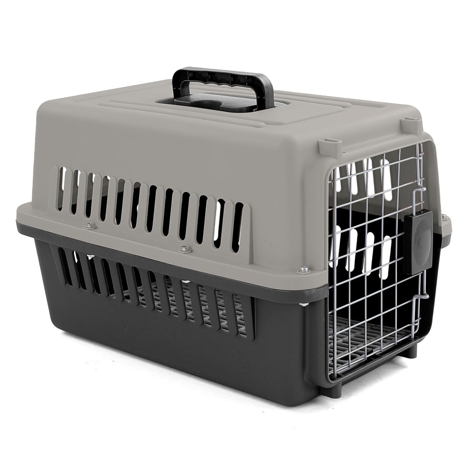 Tier Reise Auto Transportbox con Porta per Animali 48x30x31cm Grigia Nera