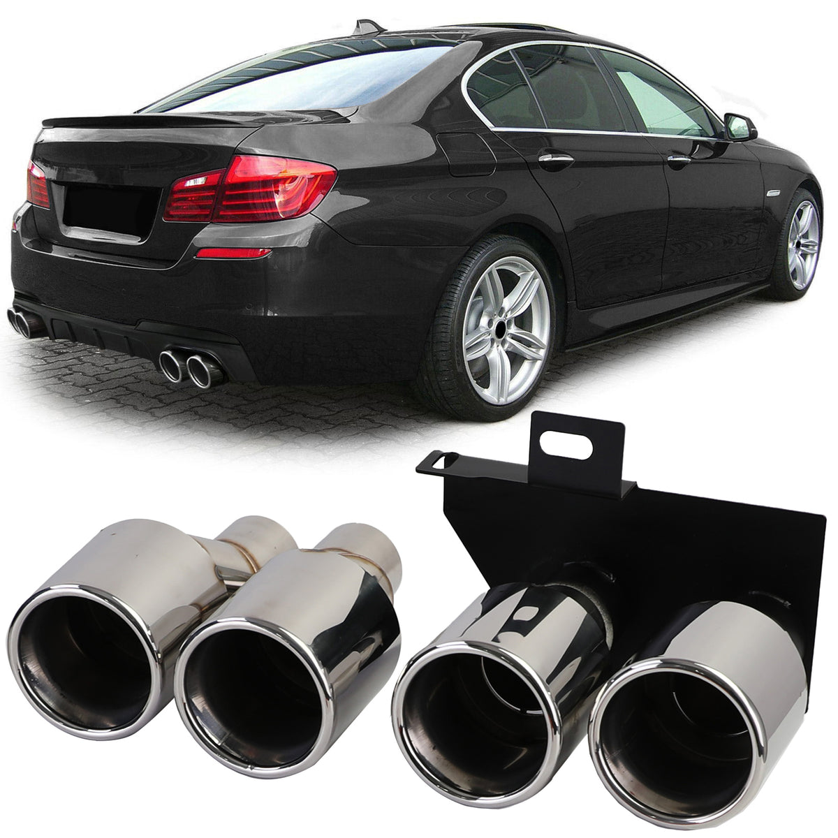 Terminali Scarico Duplex in Cromo per BMW F10 F11 520 523 525 528 530