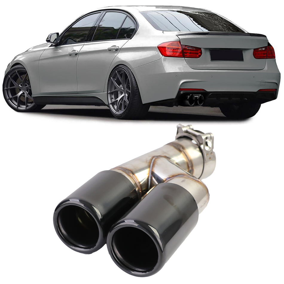 Terminali Scarico Doppio Nero Lucido per BMW F30 F31 316i 318i 320i (2011-2019)