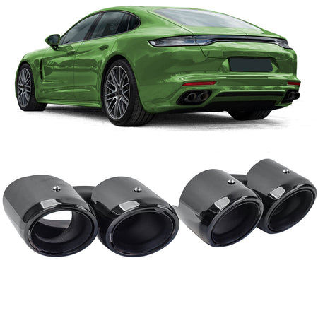 Terminali Scarico Doppio Nero in Acciaio per Porsche Panamera 971 243kW 330PS