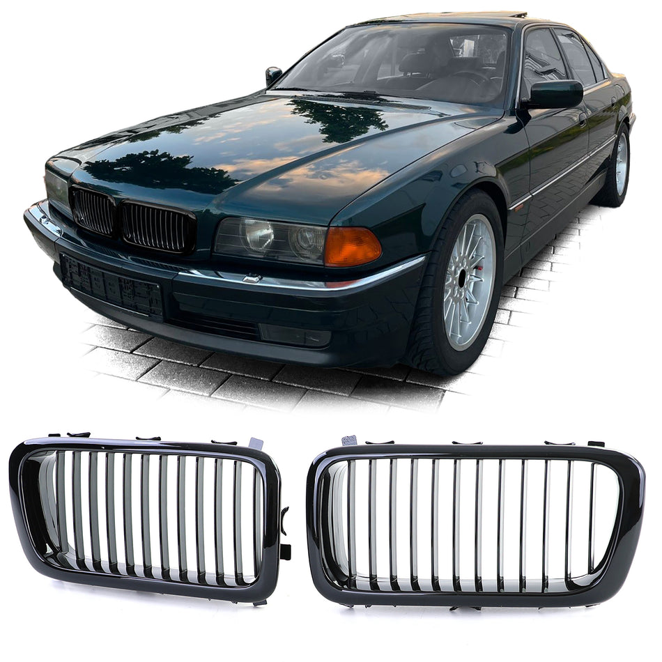 Griglia Anteriore Nera Lucida per BMW Serie 7 E38 1994-2001