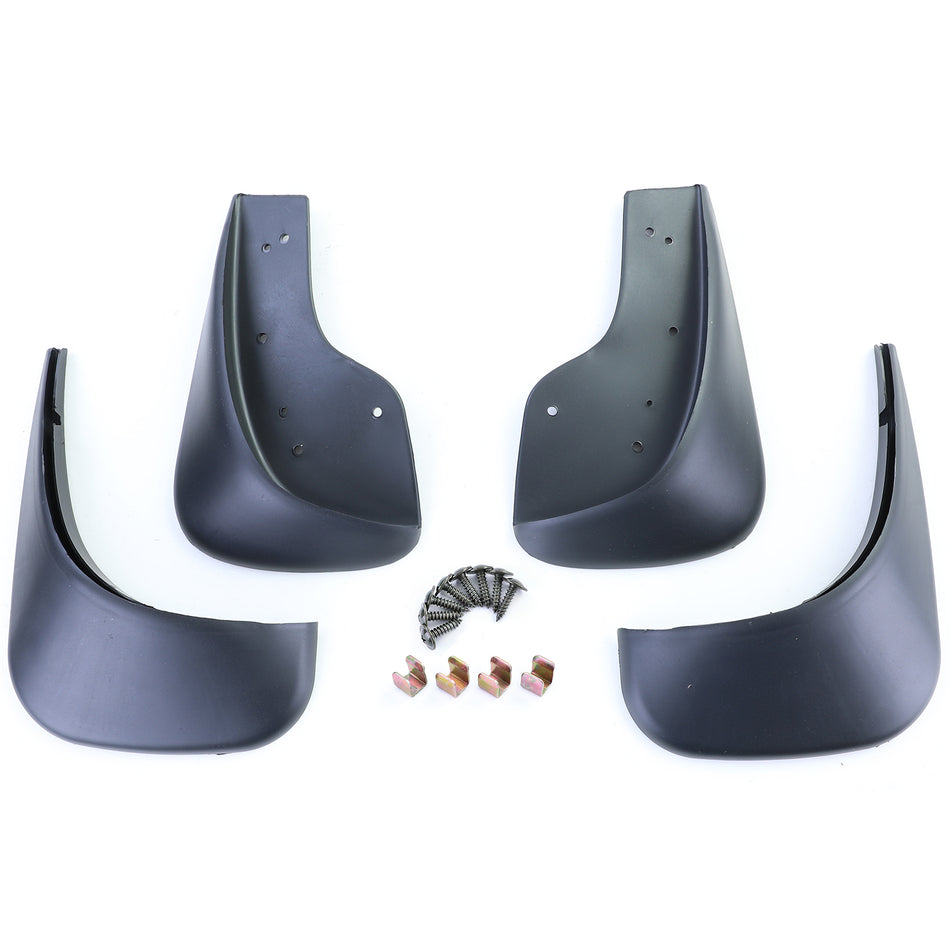 Paraspruzzi Set Anteriore e Posteriore Nero per Volkswagen Touran 1 1T 03-15