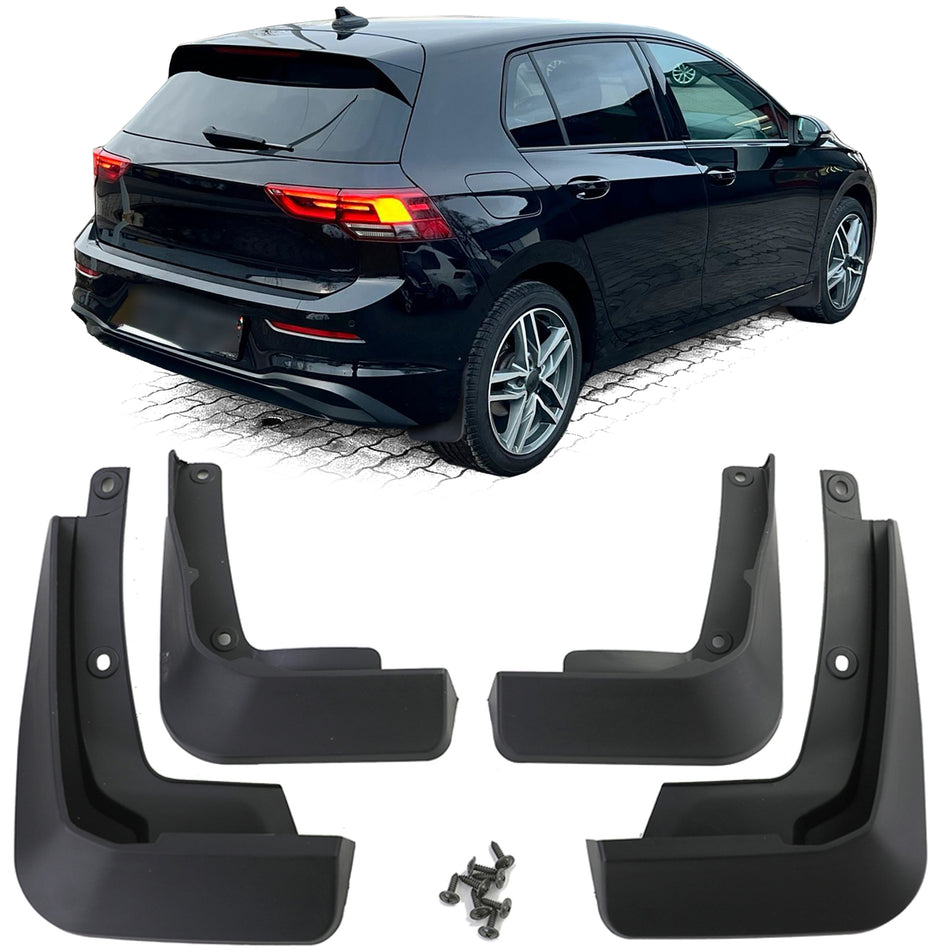 Paraspruzzi Set Anteriore e Posteriore Nero per Volkswagen Golf 8 Dal 2019