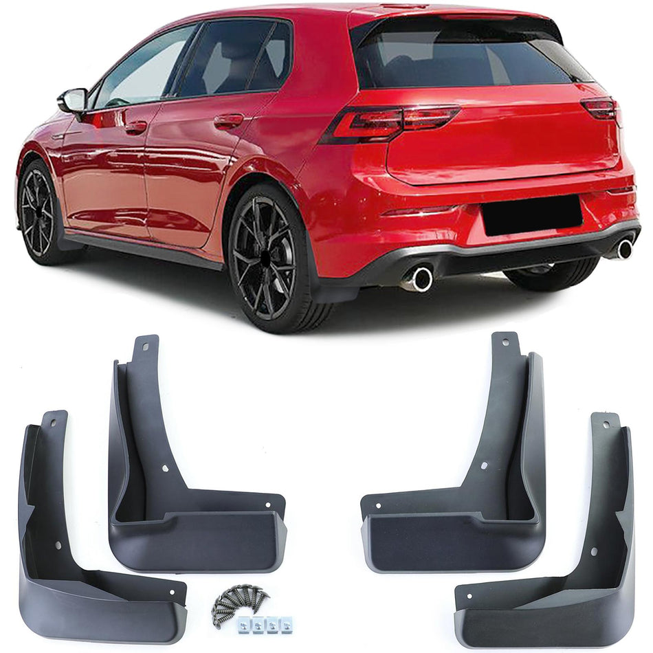 Paraspruzzi Set Anteriore e Posteriore Neri per Volkswagen Golf 8 R-Line Dal 19