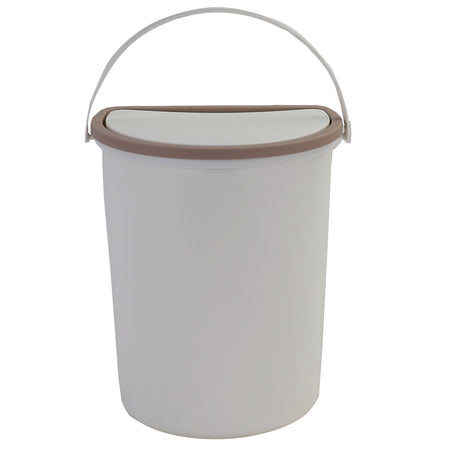Abfalleimer con Coperchio in Plastica Bianca 19x27cm per Uso Universale Auto