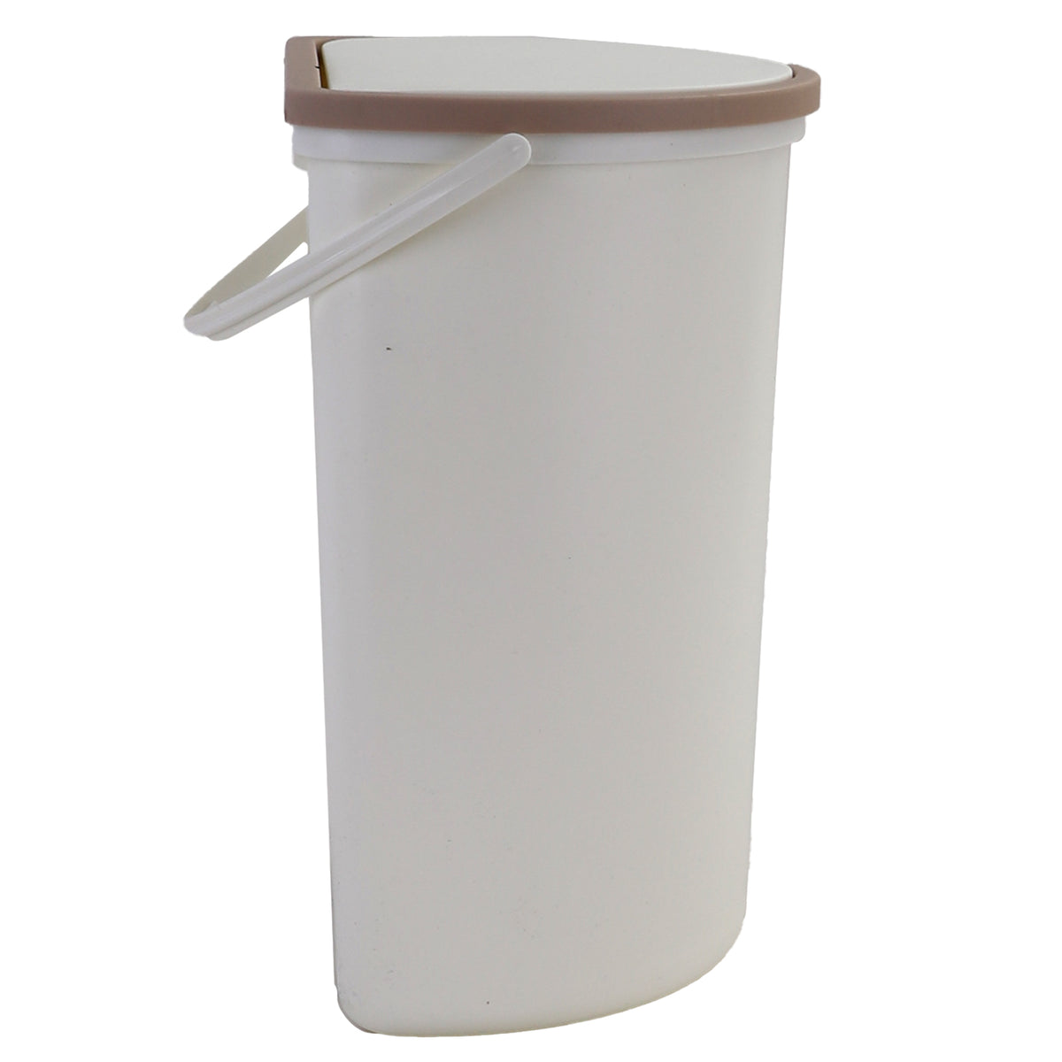 Abfalleimer con Coperchio in Plastica Bianca 19x27cm per Uso Universale Auto