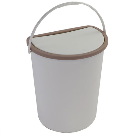Abfalleimer con Coperchio in Plastica Bianca 19x27cm per Uso Universale Auto