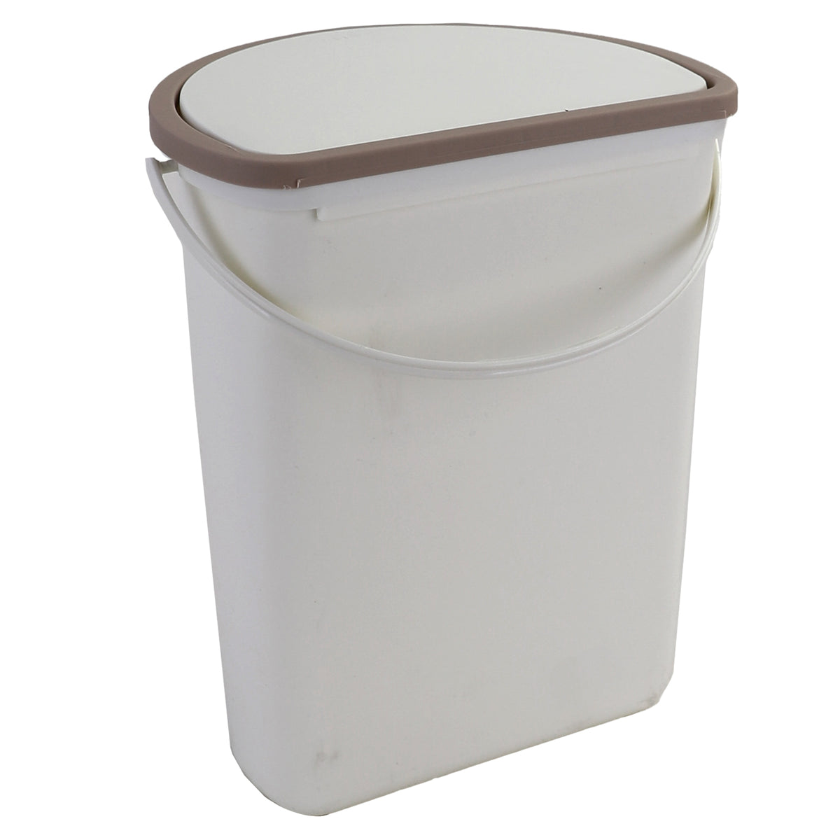 Abfalleimer con Coperchio in Plastica Bianca 19x27cm per Uso Universale Auto