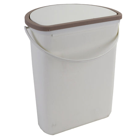 Abfalleimer con Coperchio in Plastica Bianca 19x27cm per Uso Universale Auto