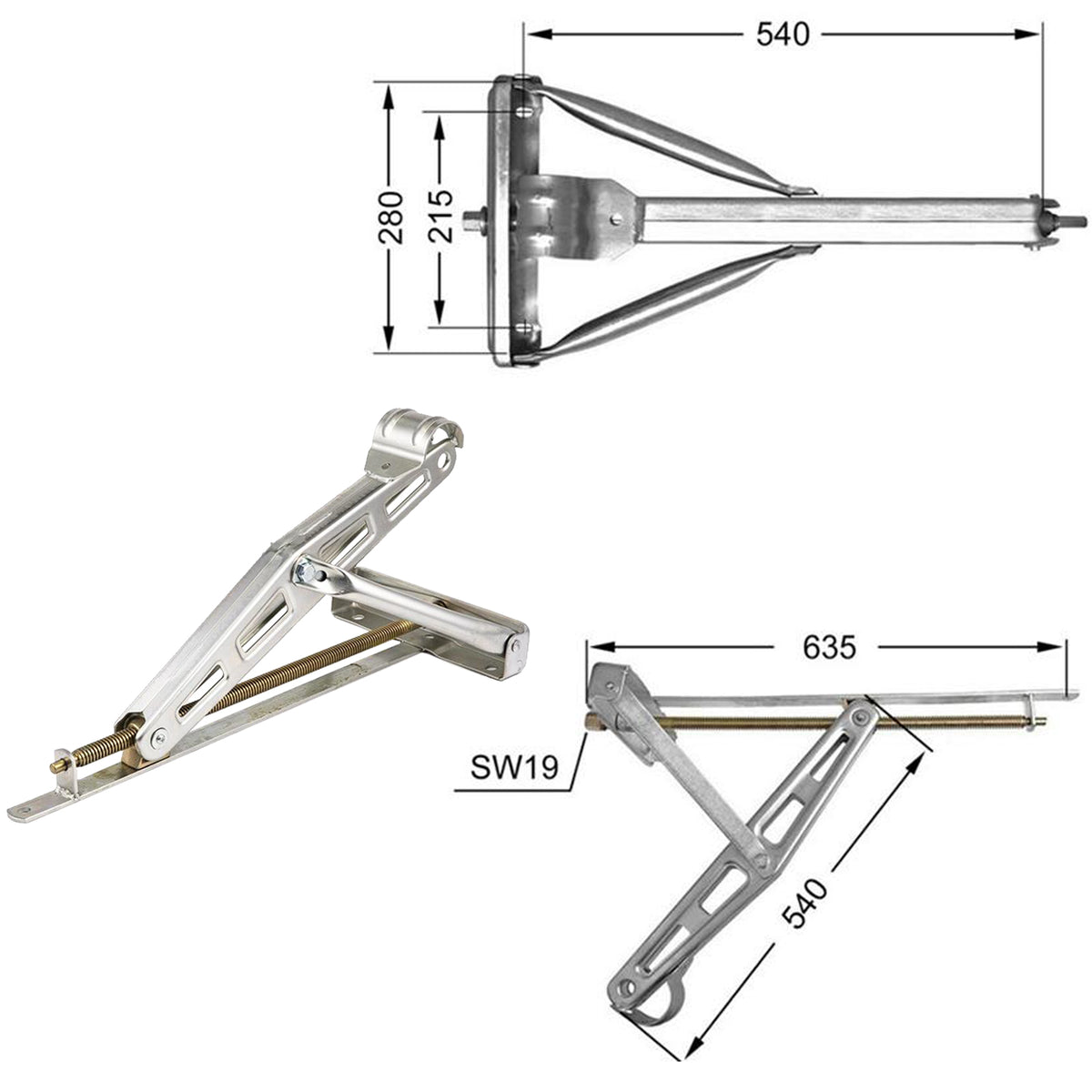 # Supporto per Caravan Altezza Regolabile 500kg Fino a 580mm Universale