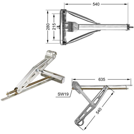 # Supporto per Caravan Altezza Regolabile 500kg Fino a 580mm Universale