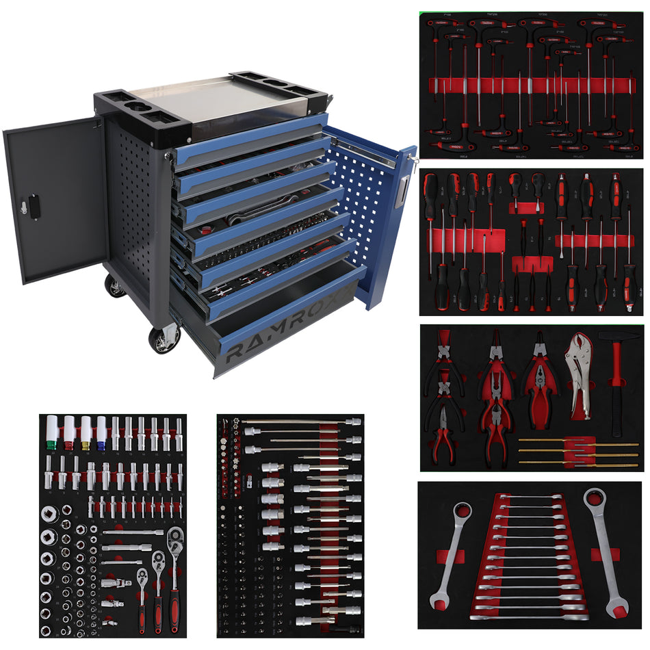 Premium Werkzeugwagen Werkstattwagen Multifunktional Completo con Werkzeug