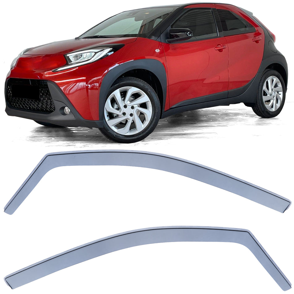 Deflettori Aria Neri Fumé per Toyota Aygo X (dal 2021) Anteriori e Posteriori