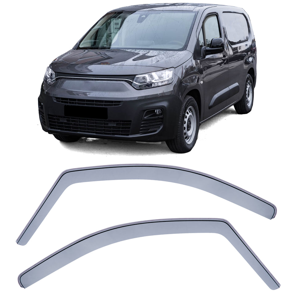 Deflettori Aria Neri Fumè per Fiat Doblo Dal 2023, Montaggio Facile, Qualità
