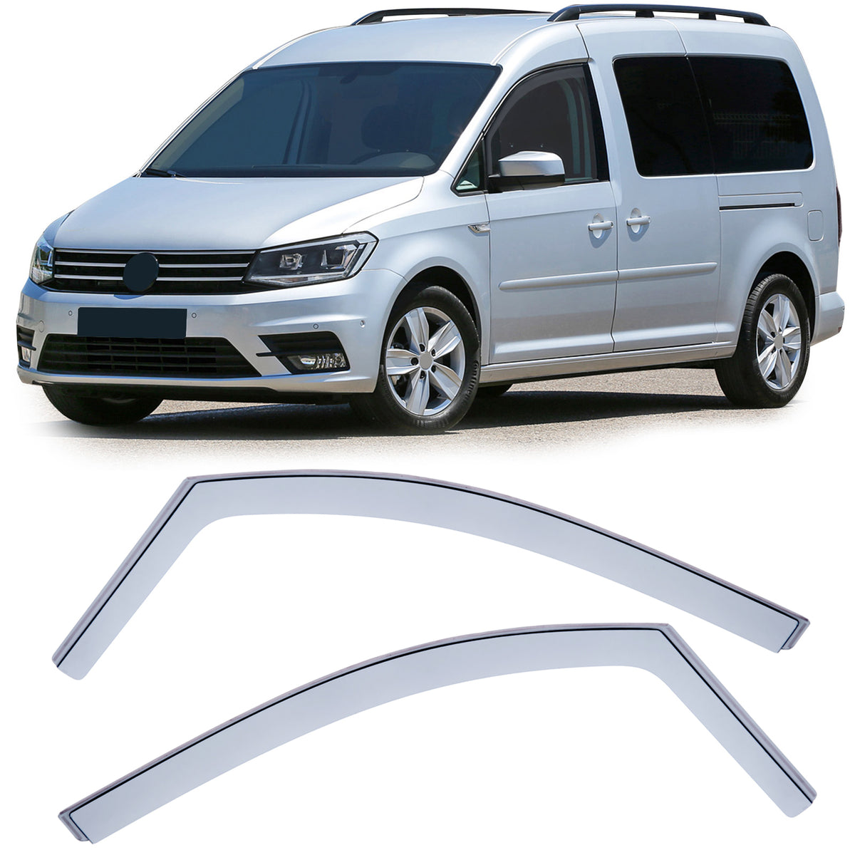 Deflettori Aria Leggeri per Volkswagen Caddy IV SA 2015-2020, Grigio Chiaro