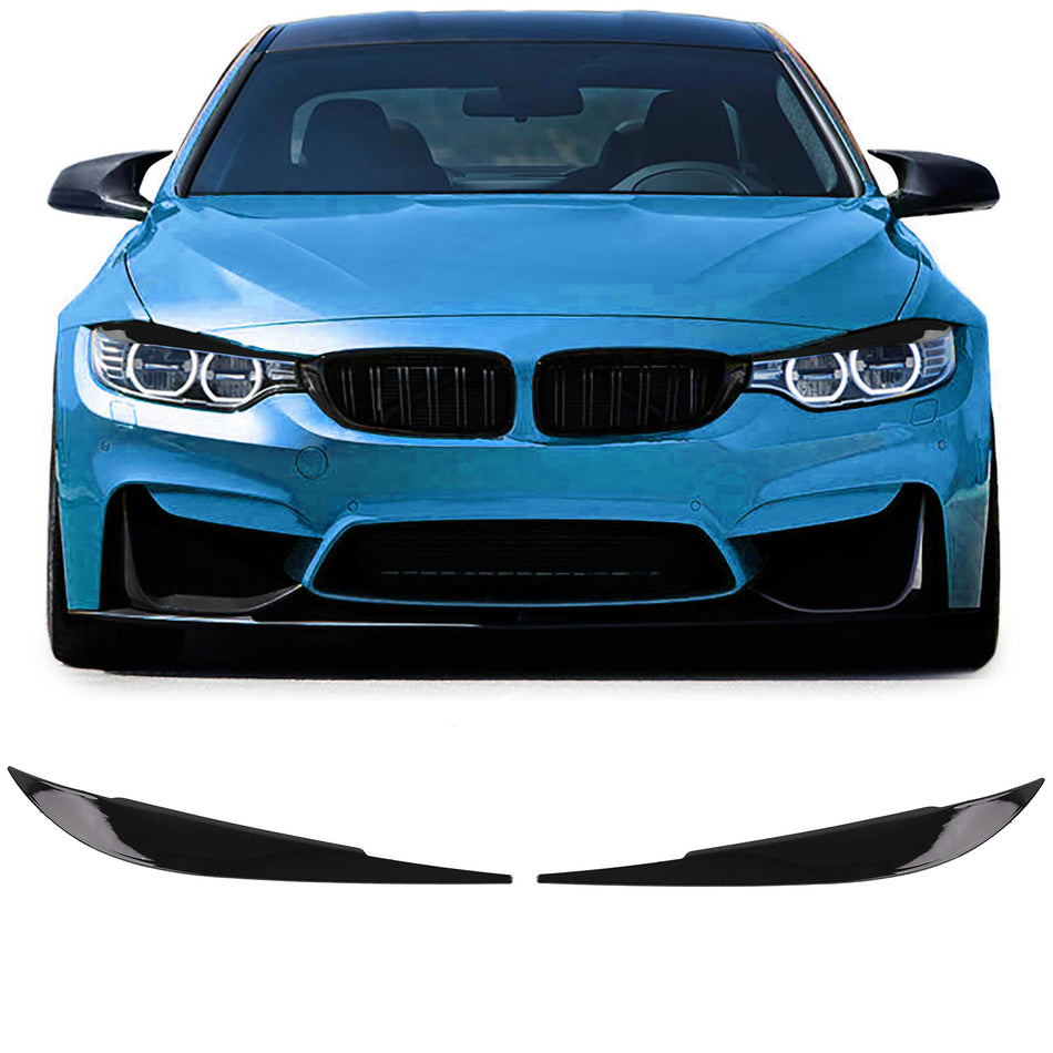 Palpebre Fari Sguardo Cattivo Nero Lucido per BMW Serie 4 F32 F33 F36