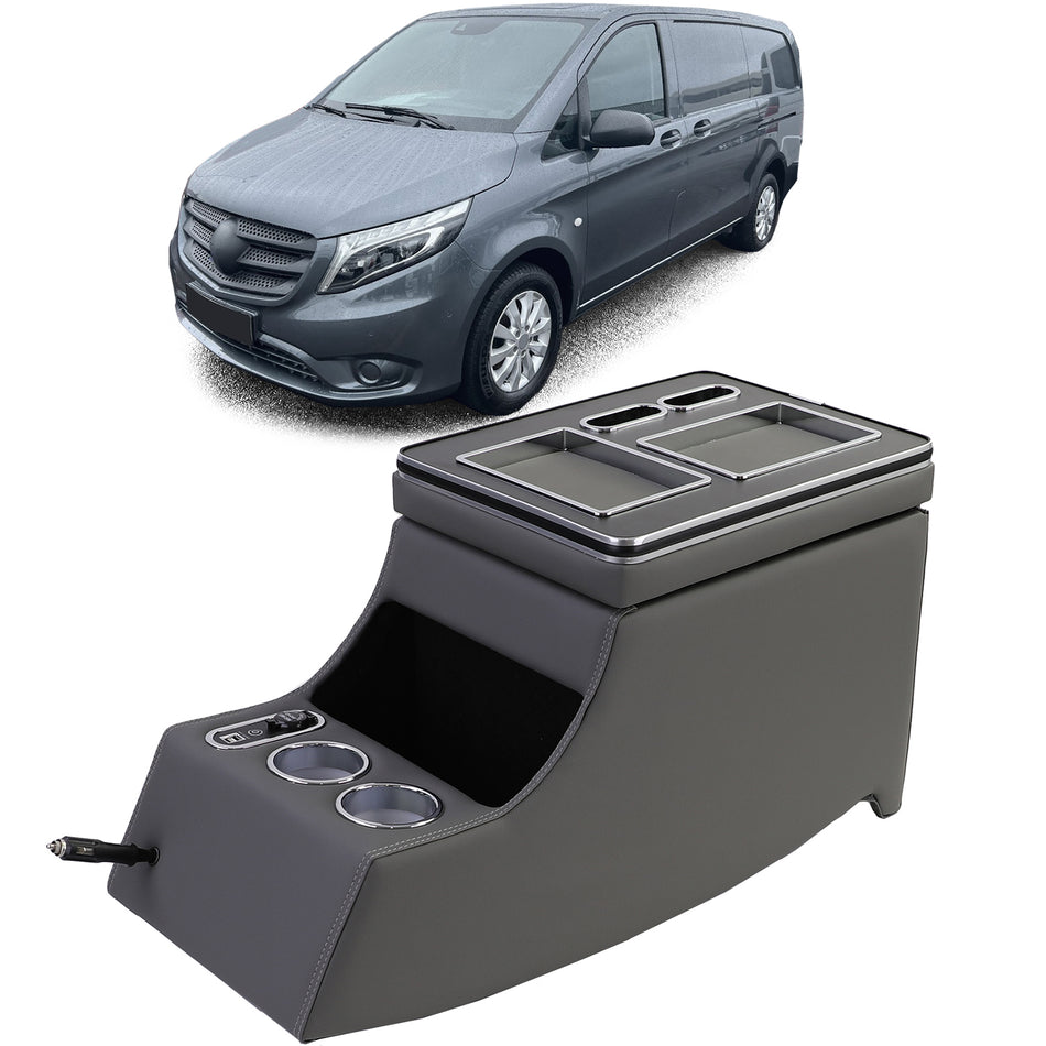 Consolle Centrale con Bracciolo e LED Grigia per Mercedes Viano W639 W447 03-19