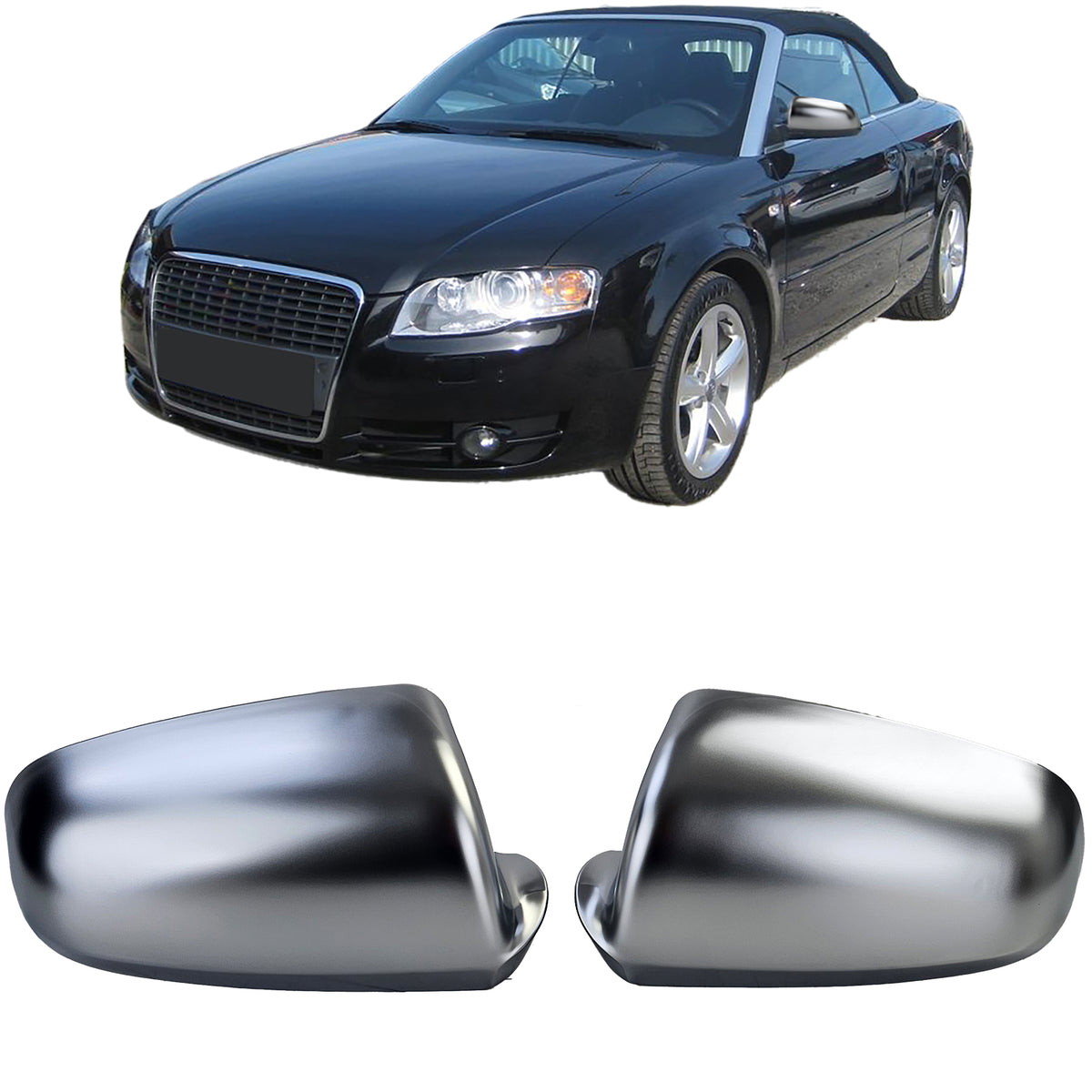 Copertura Specchietti Argento Opaco per Audi A3 8P A4 8E A6 4F Fino al 2008