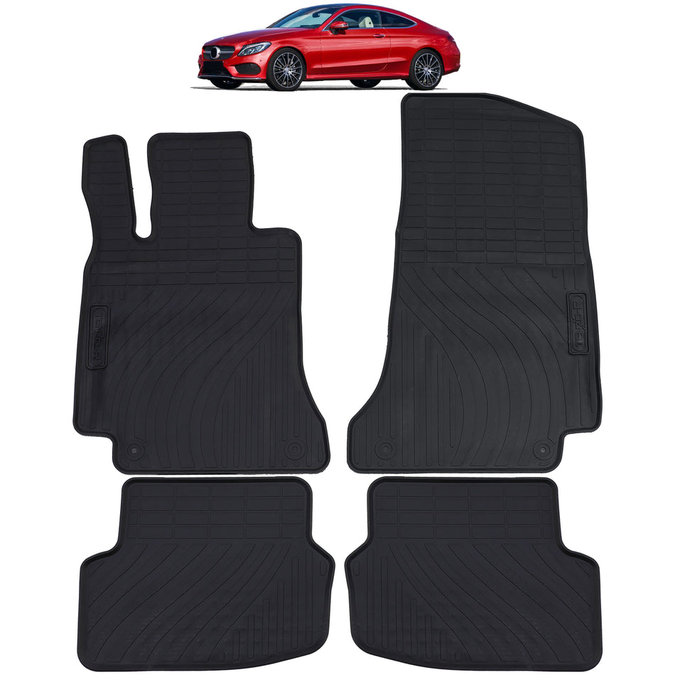 Tappetini in Gomma Nera Premium per Mercedes C Coupé C205 2015-2018