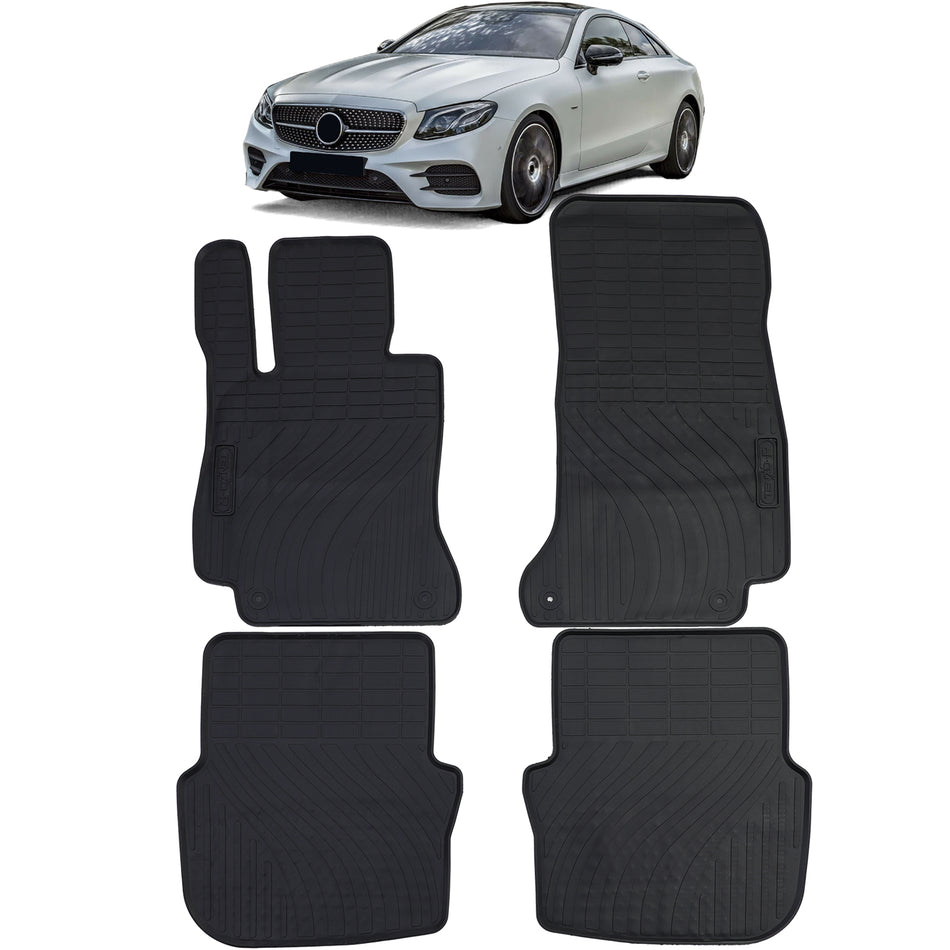 Tappetini Gomma Neri Premium Set per Mercedes E Coupe C238 Dal 2016